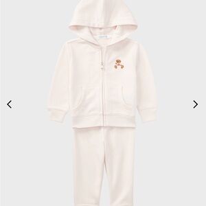 Pink Ralph Lauren Hoodie and Pants Set with Bear Patch